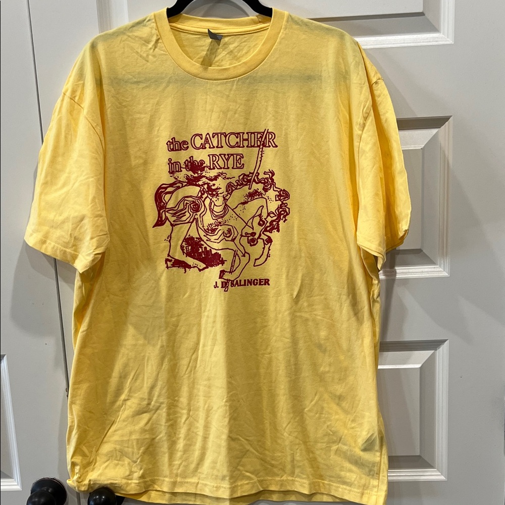 J. D Salinger Book Cover Yellow Graphic Tee Sz XXL